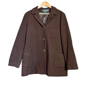 Harvé Bernard brown cashmere and wool blend blazer